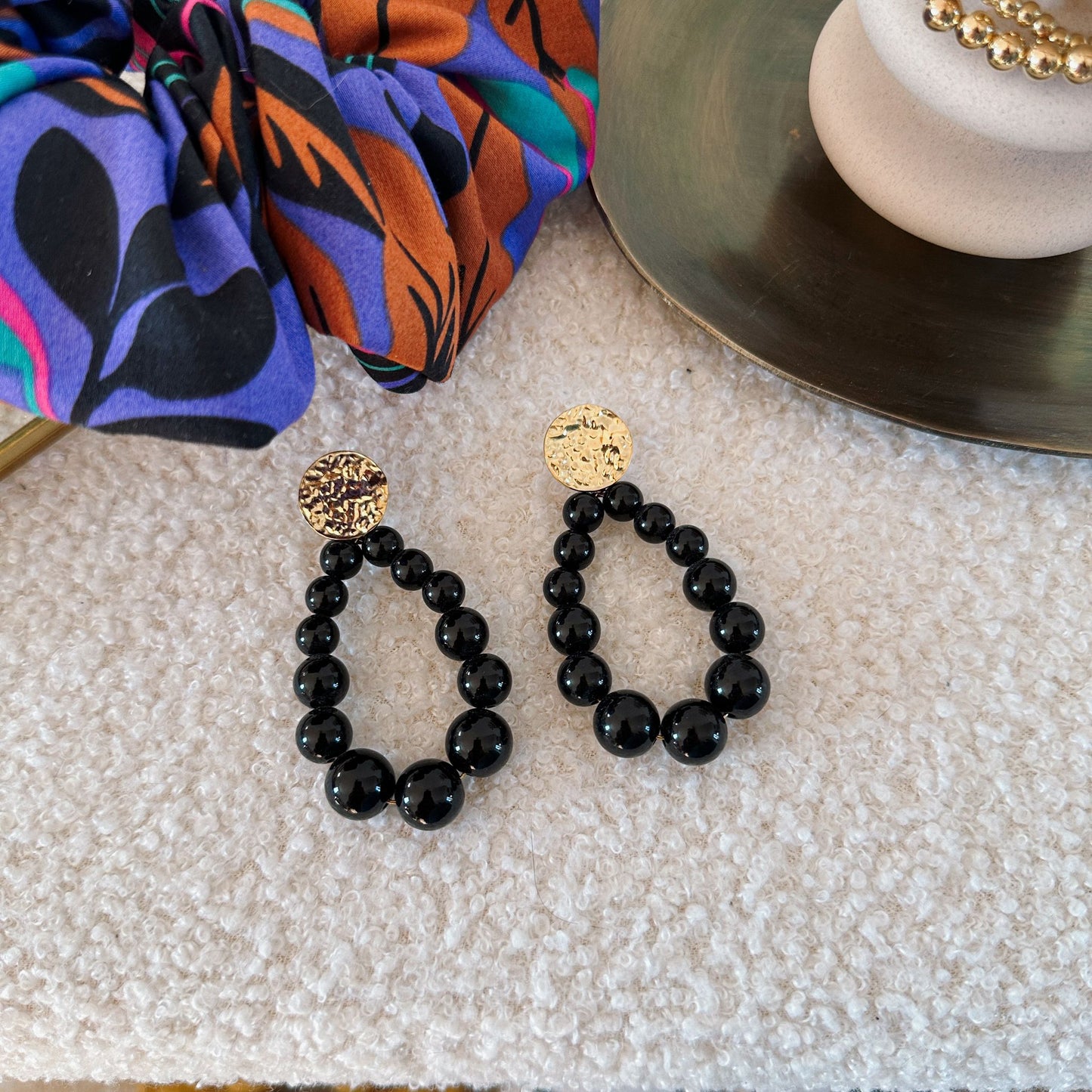 Boucles d'oreilles PAULINE Noires