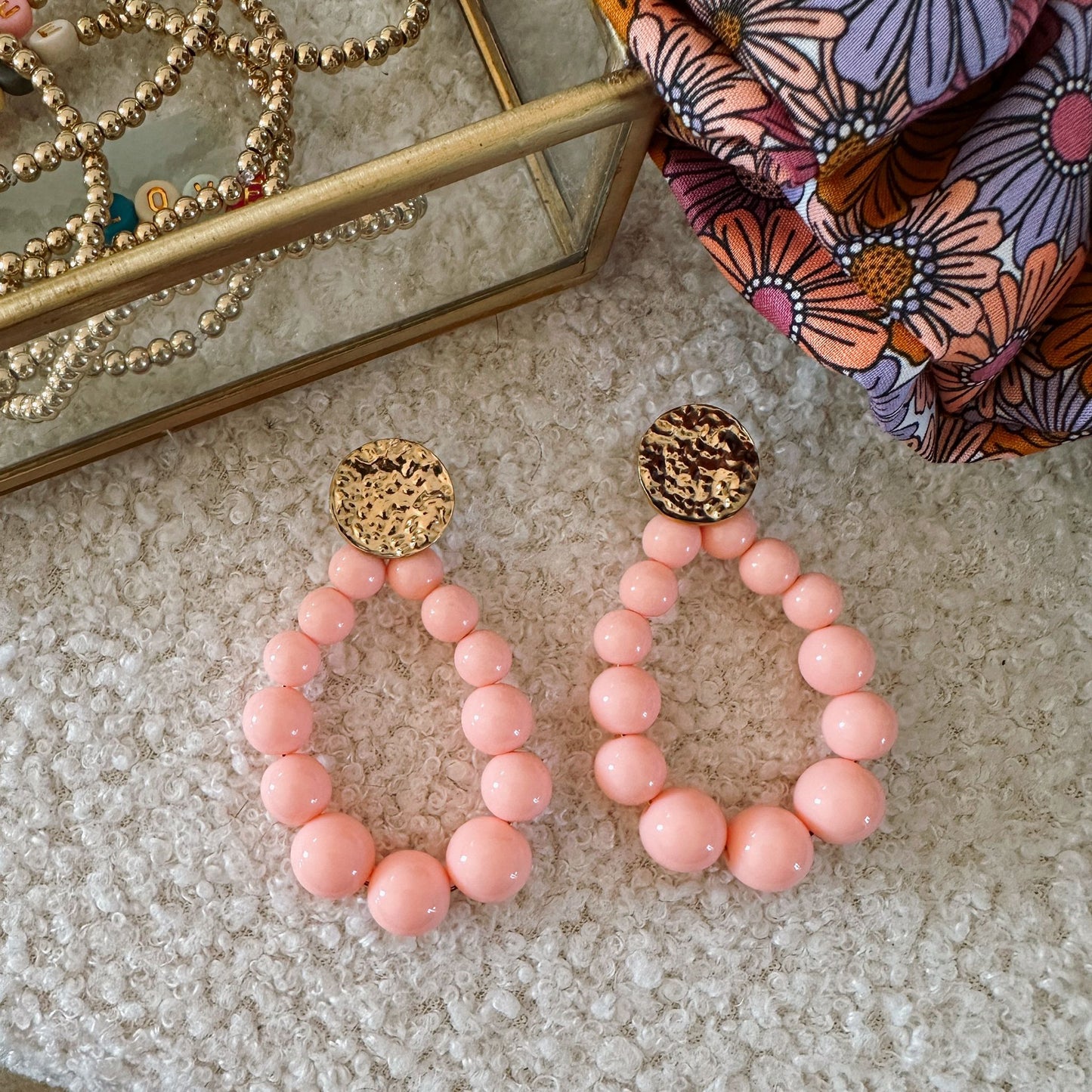 Boucles d'oreilles PAULINE Corail