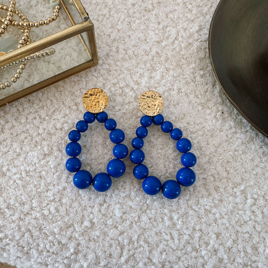 Boucles d'oreilles PAULINE Bleu Electrique