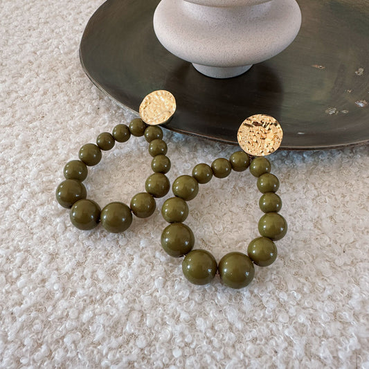 Boucles d'oreilles PAULINE Olive