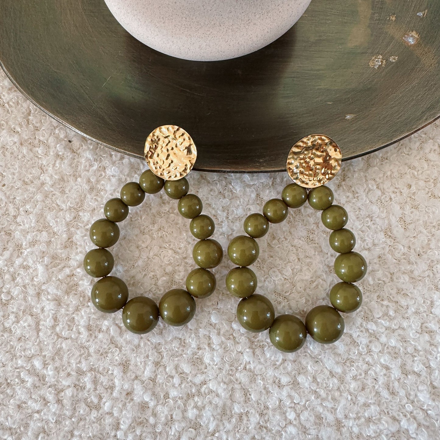 Boucles d'oreilles PAULINE Olive