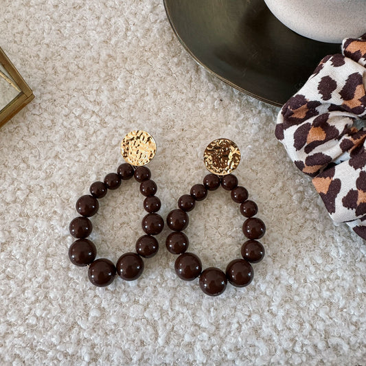 Boucles d'oreilles PAULINE Marron