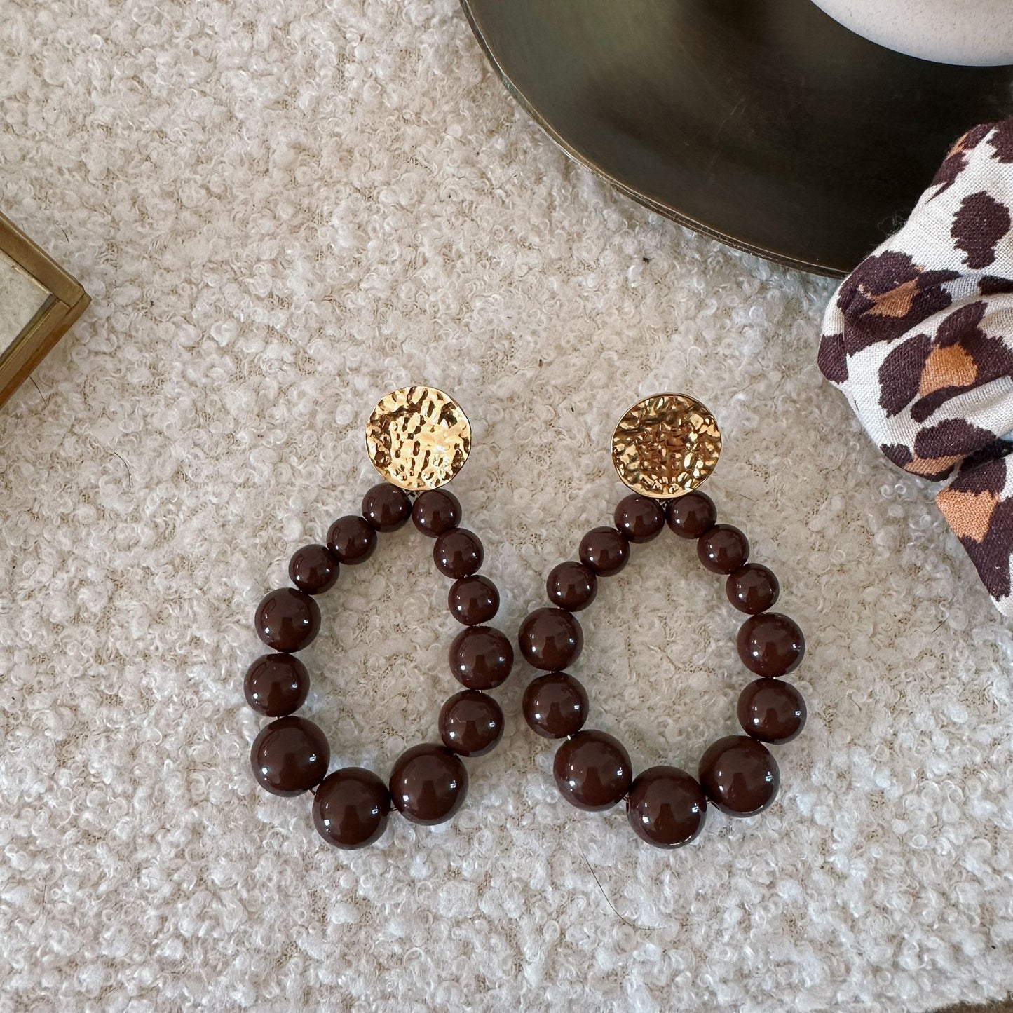 Boucles d'oreilles PAULINE Marron